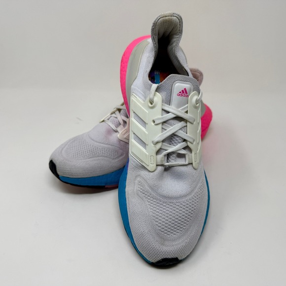 Adidas Ultraboost 22 Running Shoes White Blue Pink GV8830 Women's Size 9 - Picture 12 of 15
